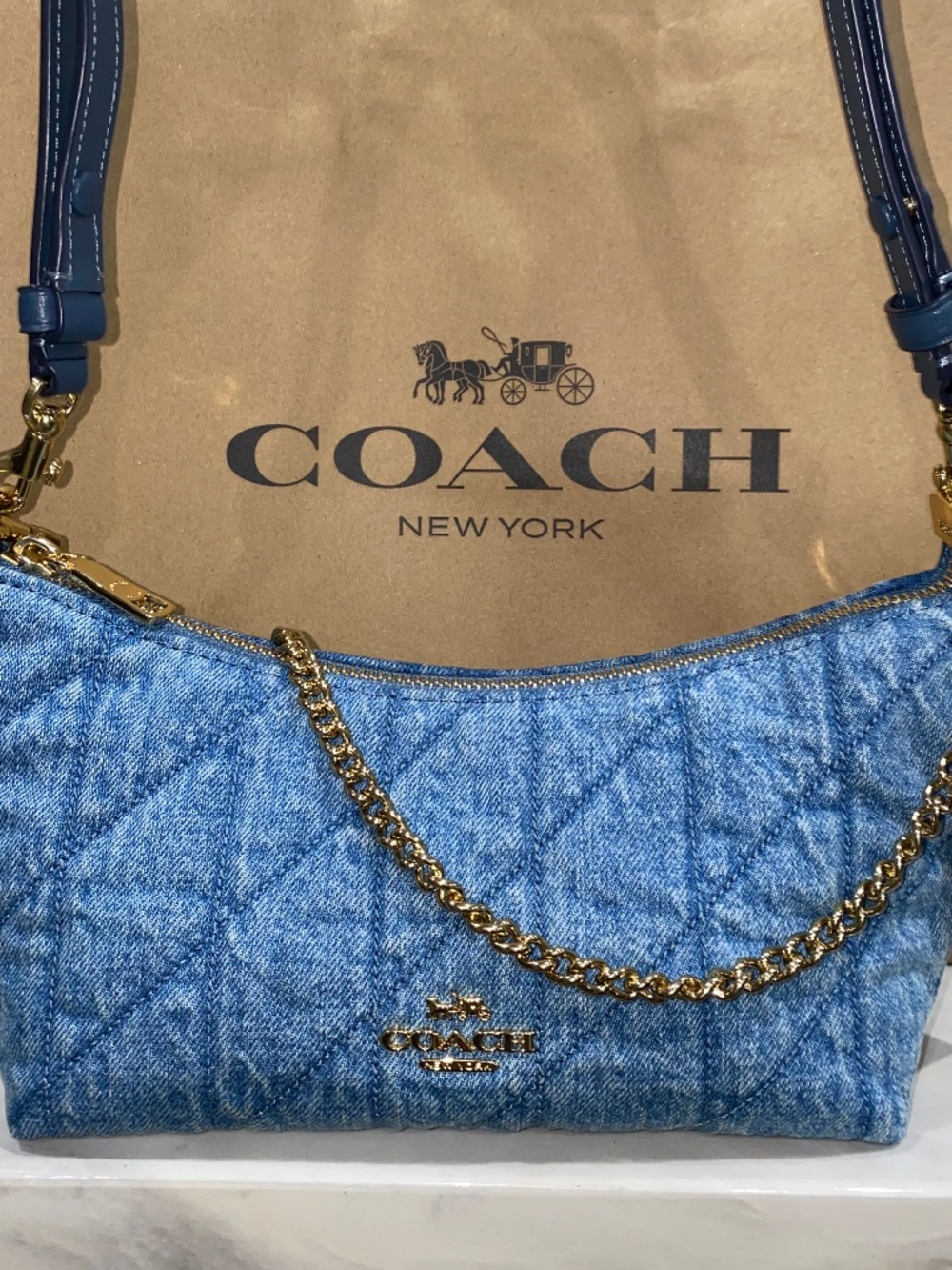 Coach denim Caitlin convertible crossbody